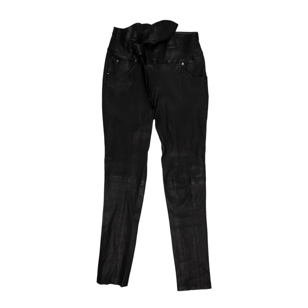 IRO   Lamb Leather Skinny Leg Pants Black Size FR:34 US2